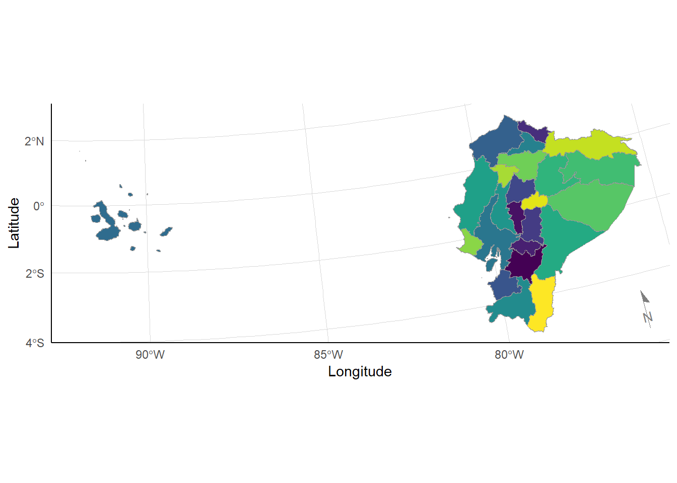 Subnational boundaries for Ecuador